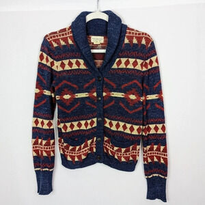 Denim & Supply Ralph Lauren Small P Aztec Sweater Southwestern Cardigan Tribal